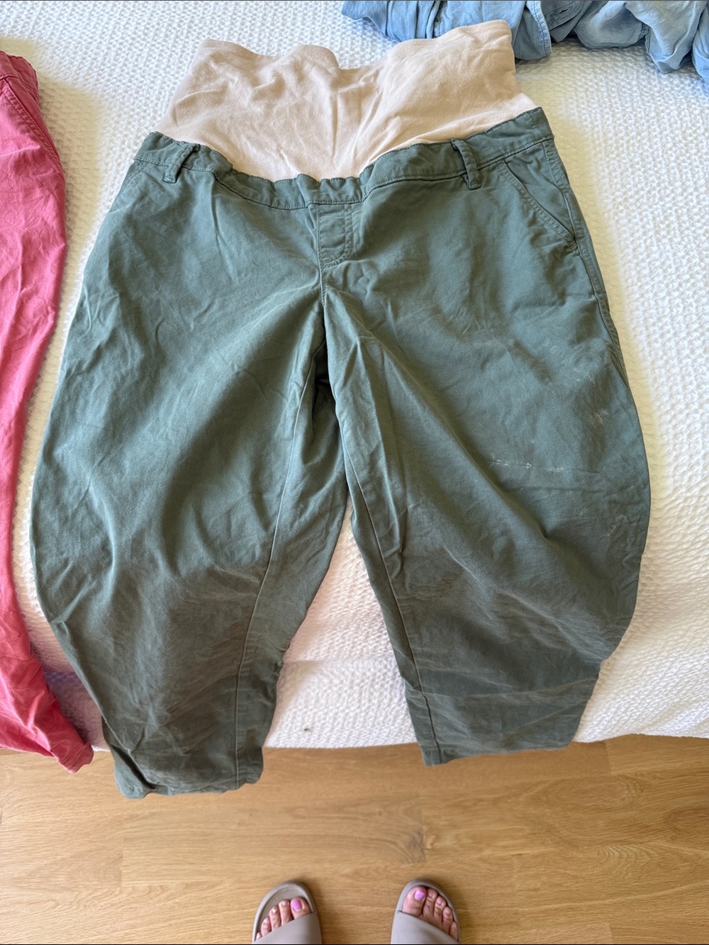 Women’s maternity  Olive Green Casual Chino Pants